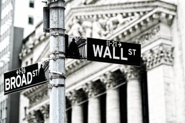 Manhattan, New York, ABD 'deki Wall Street tabelası