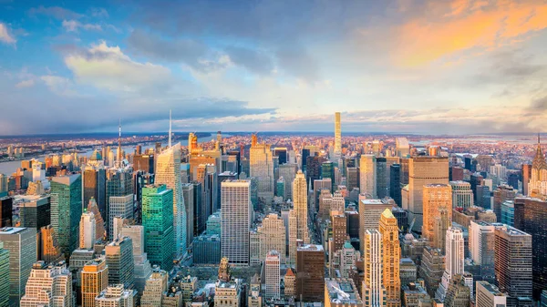 Вид Воздуха Манхэттен Закате Нью Йорк Сша — стоковое фото