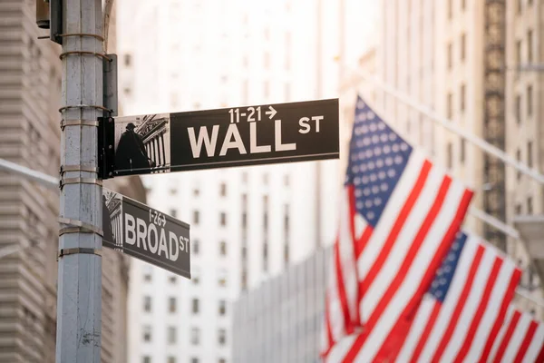 Wall Street Sign Lower Manhattan New York Usa — Stock Photo, Image