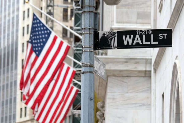 Assinatura Wall Street Parte Inferior Manhattan Nova York Eua — Fotografia de Stock