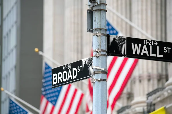 Cartel Wall Street Manhattan Nueva York Estados Unidos — Foto de Stock