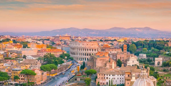 Top Kilátás Róma Város Városára Colosseum Római Fórum Olaszországban — Stock Fotó