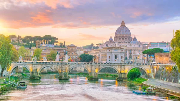 Вид Кафедральний Собор Святого Петра Римі Італія Після Заходу Сонця — стокове фото