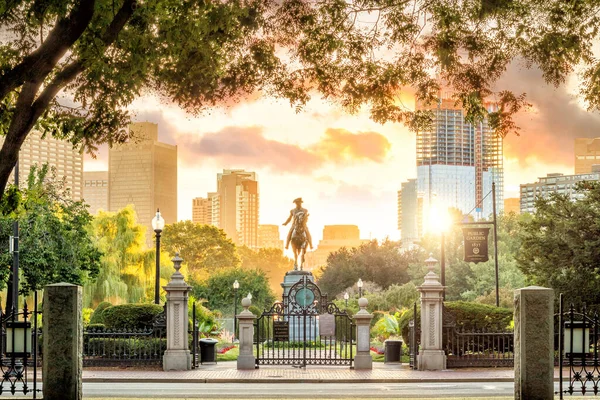 George Washington Monument Public Garden Boston Massachusetts Usa — Stock Photo, Image