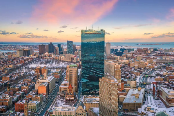 Panorama Bostonu Massachusetts Usa Při Západu Slunce — Stock fotografie