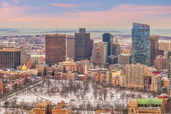 Небо Бостона Штате Массачусетс Сша Закате — стоковое фото