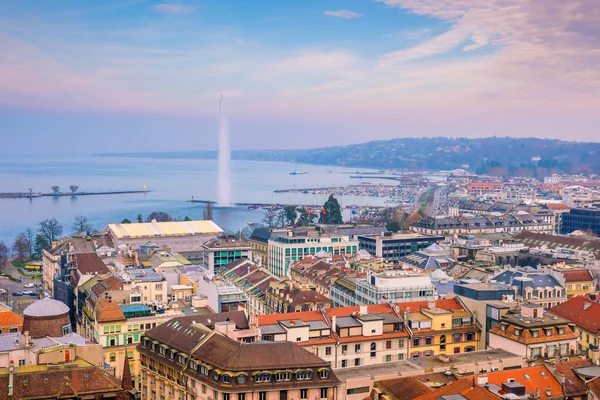 Top Uitzicht Skyline Van Genève Vanaf Kathedraal Van Saint Pierre — Stockfoto