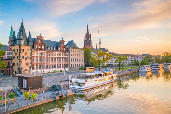 Vista Del Horizonte Frankfurt Alemania Atardecer — Foto de Stock