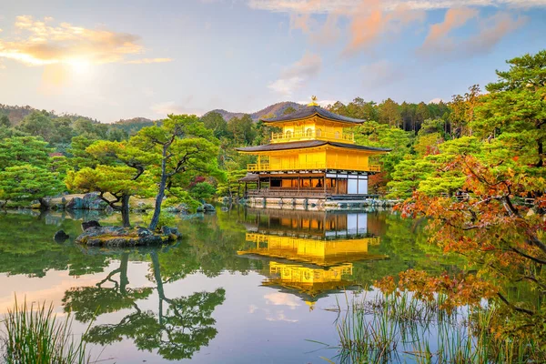 Templo Kinkakuji Kyoto Japón Otoño Atardecer — Foto de Stock