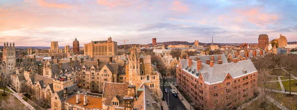 Historická Budova Univerzitní Kampus Yale Centru New Haven Usa — Stock fotografie