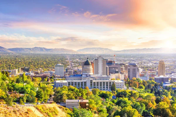 Salt Lake City Skyline Utah Nos Eua — Fotografia de Stock