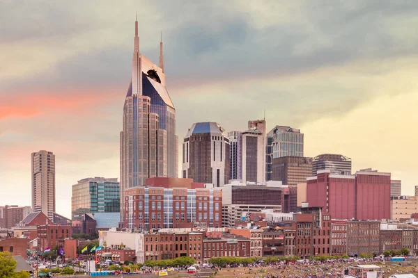 Nashville Tennessee Centrum Skyline Bij Schemering — Stockfoto