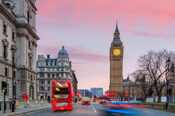 Londýn Panorama Big Ben Domy Parlamentu Soumraku Velké Británii — Stock fotografie