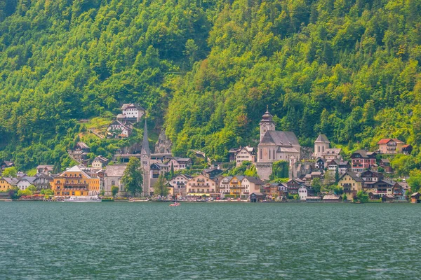 Γραφική Θέα Του Διάσημου Χωριού Hallstatt Στην Αυστρία Άλπεις Ευρώπη — Φωτογραφία Αρχείου
