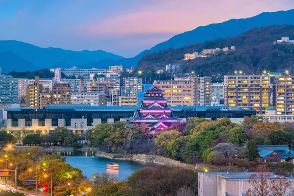 View of Hiroshima skyline with Hiroshima Castle in Japan