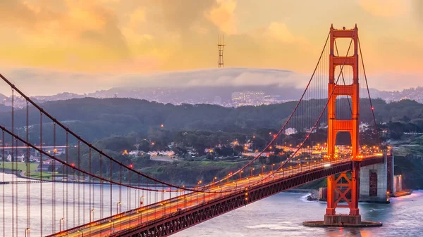 Мост Голден Гейт Сан Франциско Закате Сша — стоковое фото