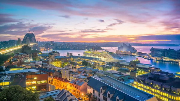 Downtown Sydney Skyline Australia Top View Twilight — Stock Photo, Image