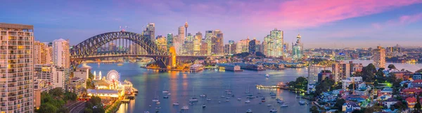 Downtown Sydney Skyline Australie Vue Dessus Crépuscule — Photo