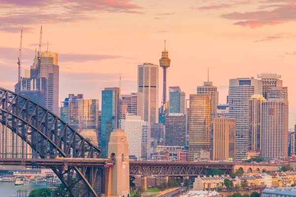 Downtown Sydney Skyline Australie Vue Dessus Crépuscule — Photo