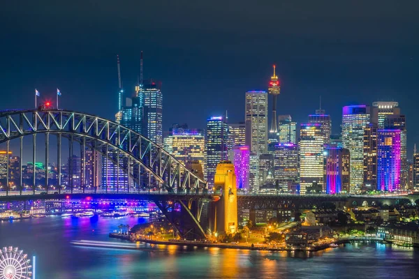 Downtown Sydney Skyline Australie Vue Dessus Crépuscule — Photo