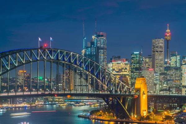 Skyline Downtown Sydney Australia Dalla Vista Dall Alto Crepuscolo — Foto Stock