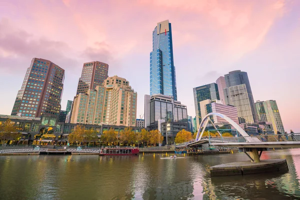 Panoramablick Auf Die Skyline Von Melbourne Der Dämmerung Australien — Stockfoto