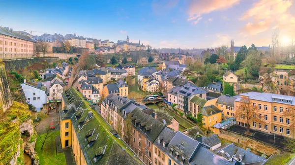 Skyline Della Città Vecchia Lussemburgo Città Vista Dall Alto Lussemburgo — Foto Stock