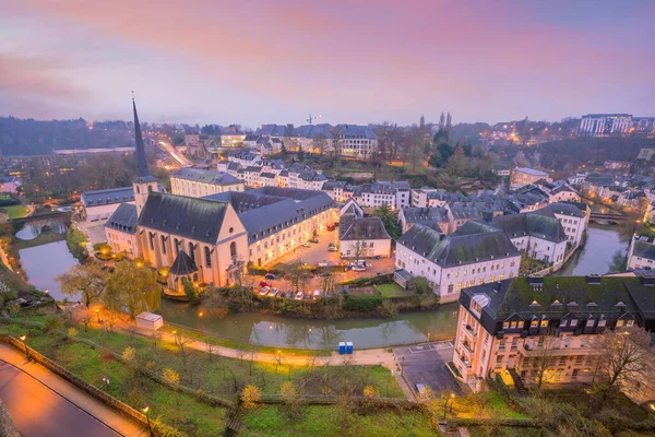 Eski Lüksemburg Şehrinin Skyline Lüksemburg Üst Manzarasından — Stok fotoğraf