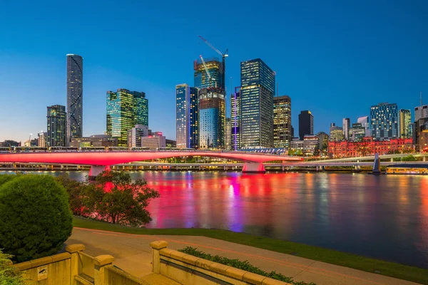 Brisbane City Skyline Brisbane River Zmierzchu Australii — Zdjęcie stockowe