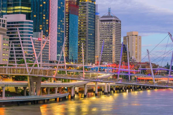 Brisbane City Skyline Brisbane River Zmierzchu Australii — Zdjęcie stockowe