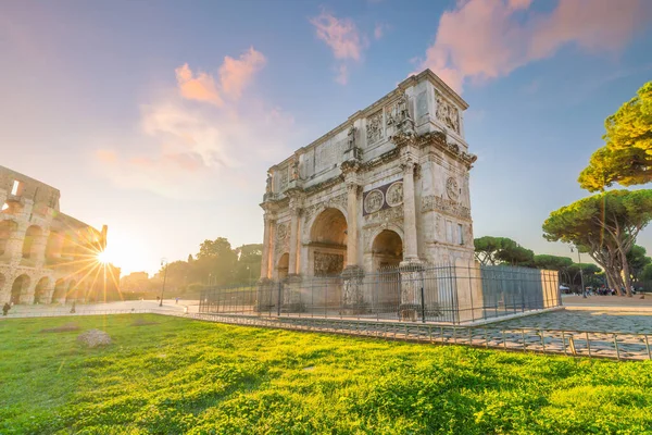 Vista Del Arco Constantino Roma Italia Atardecer —  Fotos de Stock