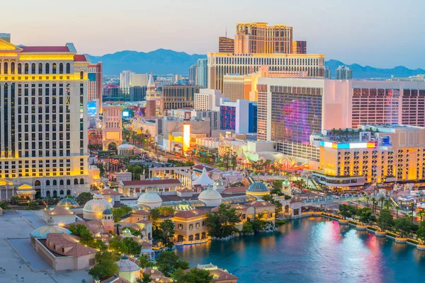 Paisaje Urbano Las Vegas Desde Arriba Nevada Usa Atardecer — Foto de Stock