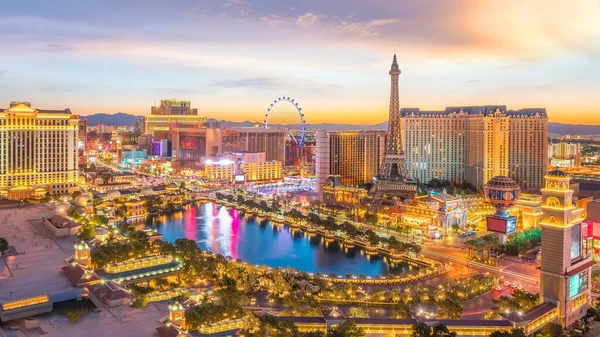 Stadtbild Von Las Vegas Von Oben Nevada Usa Bei Sonnenuntergang — Stockfoto