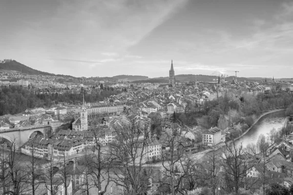 Eski Bern Kasabası Sviçre Nin Başkenti Avrupa Alacakaranlıkta — Stok fotoğraf