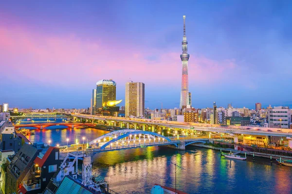 Вид Токио Закате Японии — стоковое фото