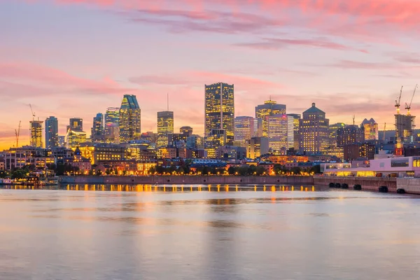 Skyline Del Centro Montreal Tramonto Canada — Foto Stock