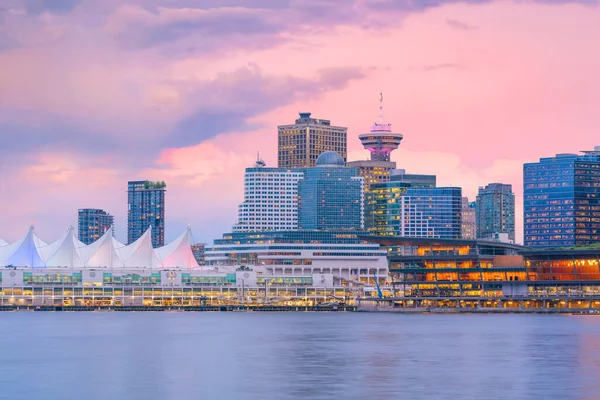 Vacker Utsikt Över Centrala Vancouver Skyline British Columbia Kanada Vid — Stockfoto