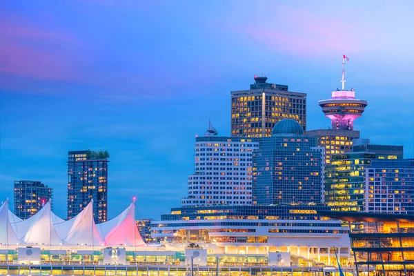Beautiful View Downtown Vancouver Skyline British Columbia Canada Sunset — Stock Photo, Image