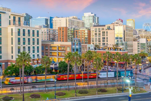 Dzielnica Gaslamp Quarter Zmierzchu San Diego Kalifornia Usa — Zdjęcie stockowe