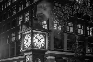 Vancouver 'ın tarihi Gastown bölgesindeki Eski Buhar Saati
