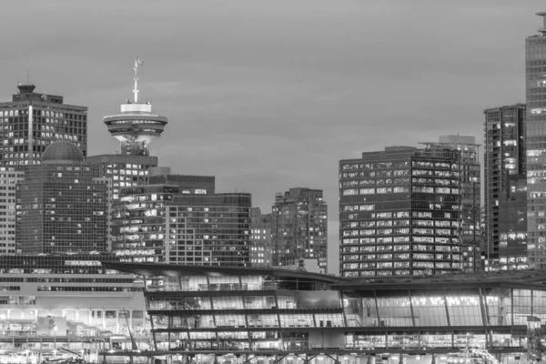 Vancouver Şehir Merkezinin Güzel Manzarası Britanya Kolumbiyası Kanada Gün Batımında — Stok fotoğraf