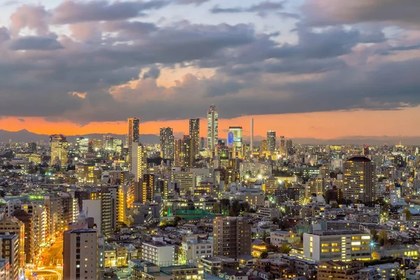 Top Uitzicht Tokyo Stad Skyline Bij Zonsondergang Japan — Stockfoto