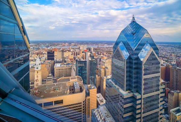 Top Uitzicht Het Centrum Skyline Philadelphia Pennsylvania Verenigde Staten Bij — Stockfoto