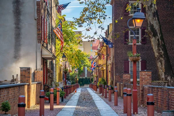 Die Historische Altstadt Philadelphia Pennsylvania Elfreth Alley Die Als Älteste — Stockfoto