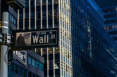 Wall Street için New York, Manhattan, ABD 'de imza.