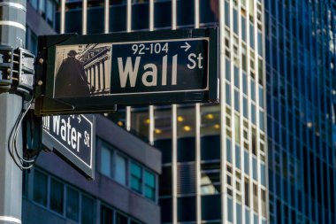 Wall Street için New York, Manhattan, ABD 'de imza.