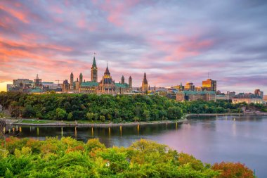 Parliament Hill in Ottawa, Ontario, Canada at Sunset  clipart