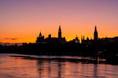 Parliament Hill, Ottawa, Ontario, Kanada Sunset 'te 