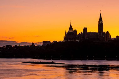 Parliament Hill, Ottawa, Ontario, Kanada Sunset 'te 