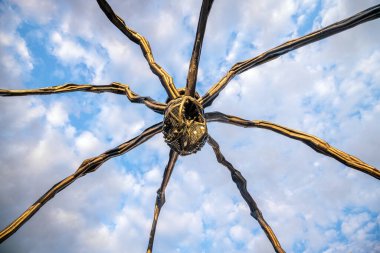 Ottawa, Ontario, Kanada 18 Eylül 2019: Ottawa 'daki Ulusal Galeride Maman Örümcek Heykeli